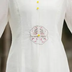起念浅月新款禅意茶人服夏季复古汉元素禅修服刺绣中式外披女批发商品图片